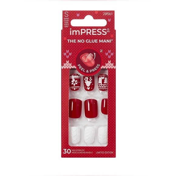 imPRESS Design Feelin' Festive 3D New Set of 30 Press On Nails NWT - Picture 7 of 10